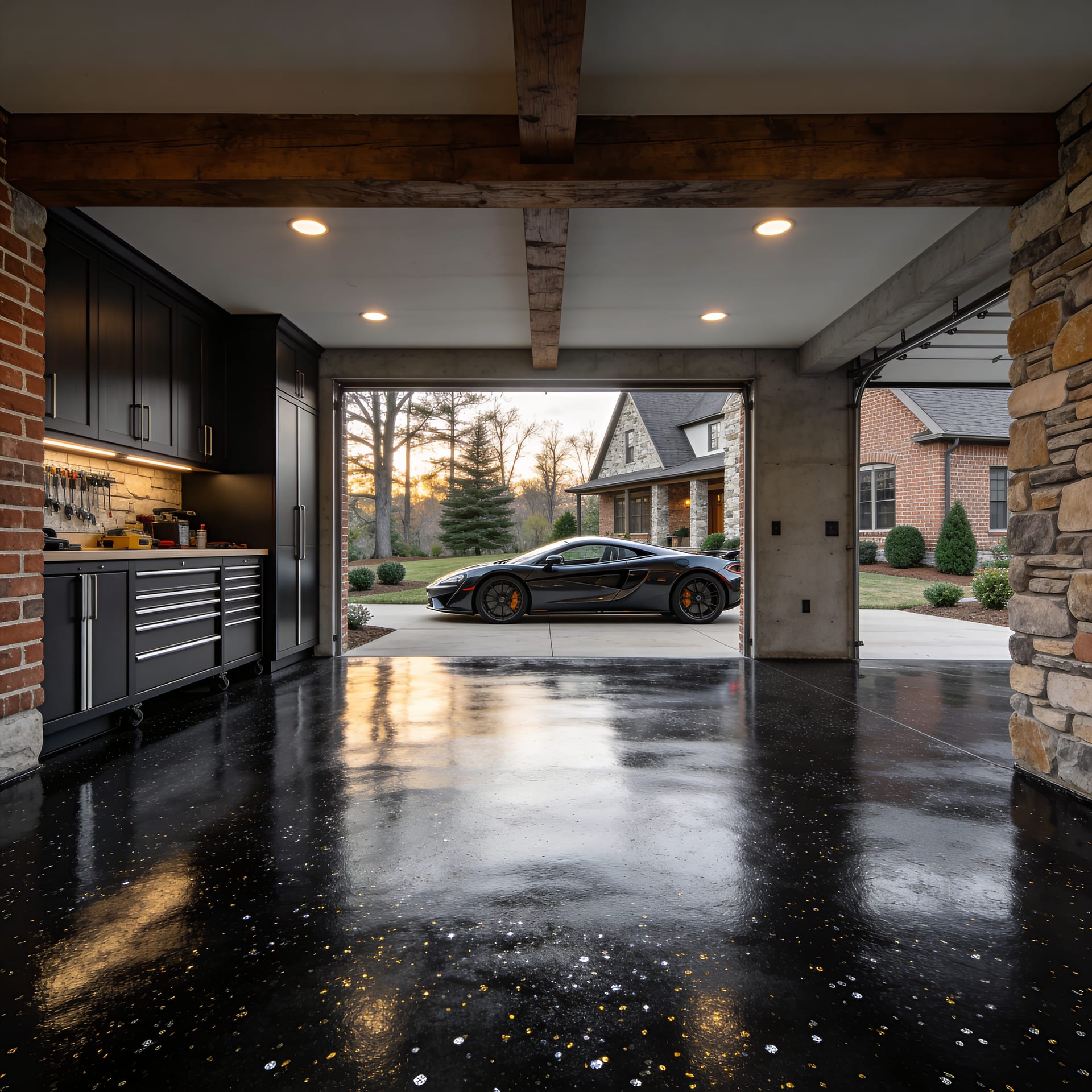 Premium epoxy floor coating by Exotic Exteriors