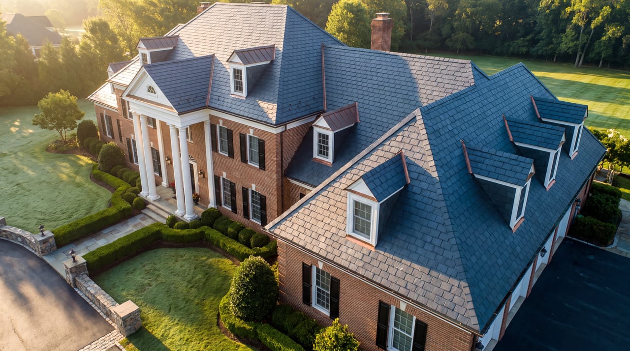 Slate & Synthetic Slate roof installed by Exotic Exteriors
